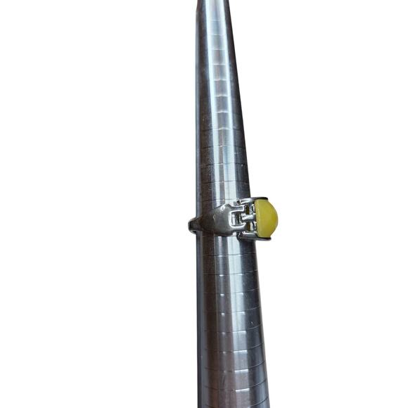 Vintage Multifaceted Yellow Glass Silver Toned Ring Size‎ 6.5 - Picture 9 of 9